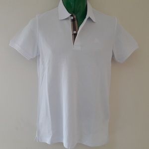 BURBERRY LONDON ENGLAND WHITE POLO SHIRT